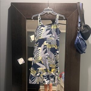 Columbia Navy and Yellow Tropical Dress